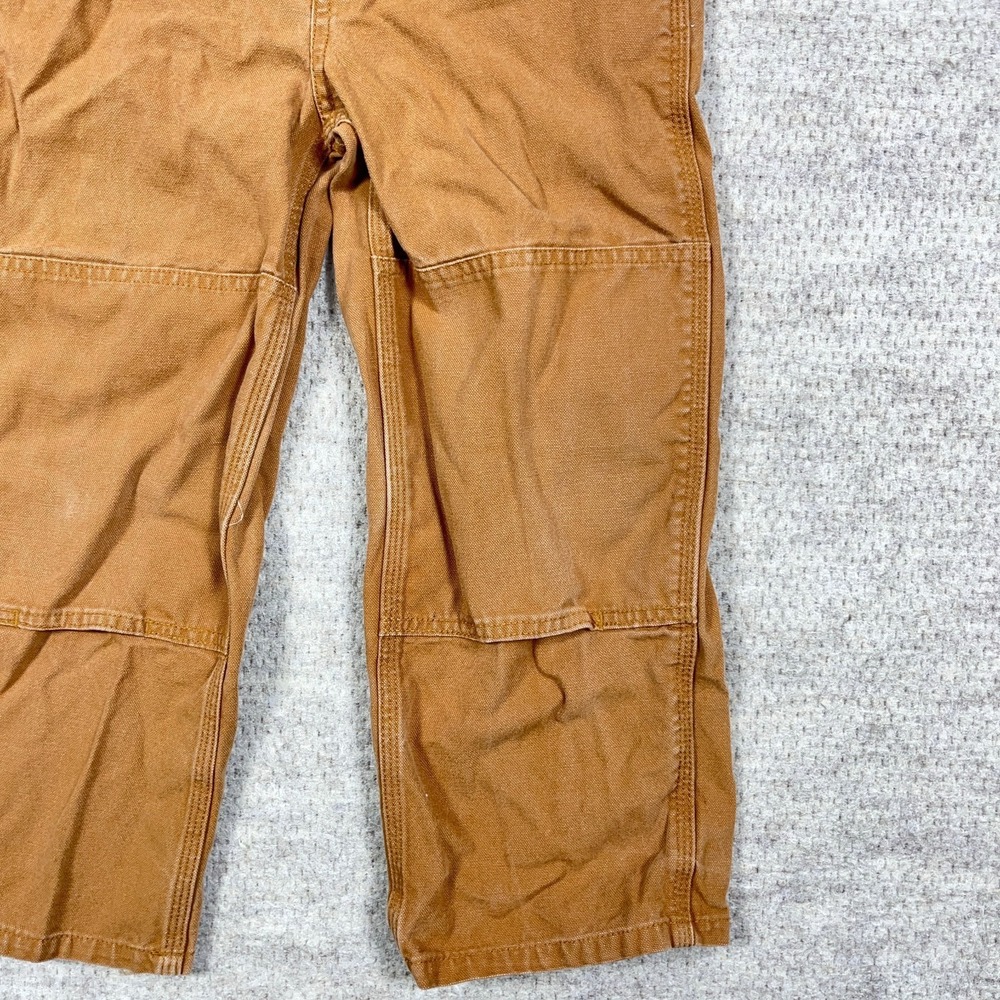 Carhartt Youth Bibs Overalls size 6 Brown Reinforced Double Knee Duck Canvas - Picture 6 of 14